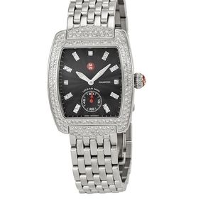 Michele Urban Mini Black Dial Diamond Watch